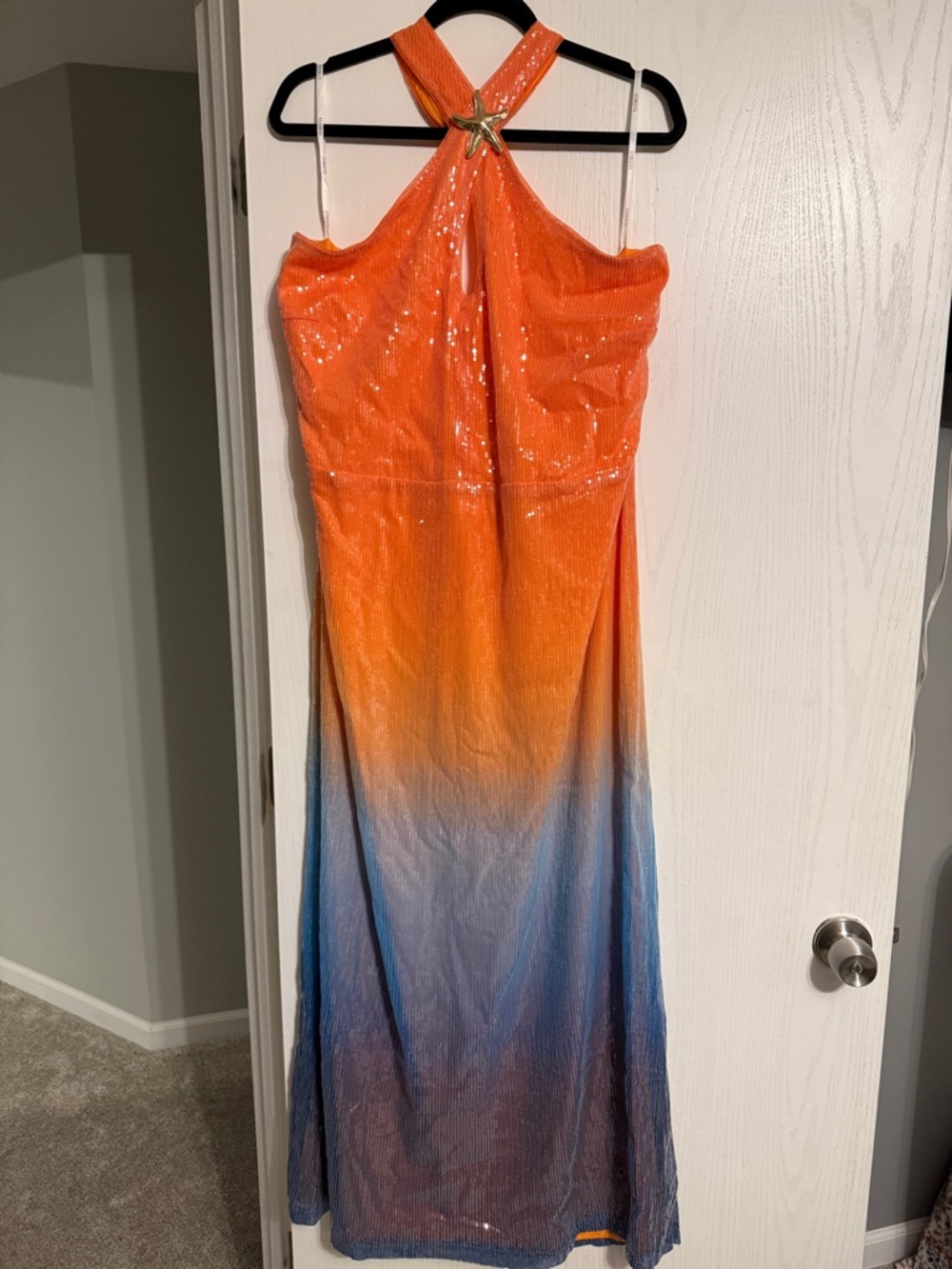 Eloquii Orange Sequin Ombre Dress